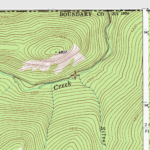 Topographic Map of Silver Creek, ID
