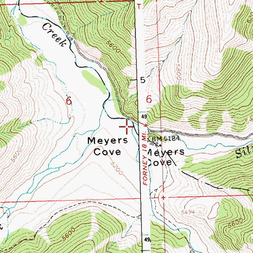 Topographic Map of Silver Creek, ID