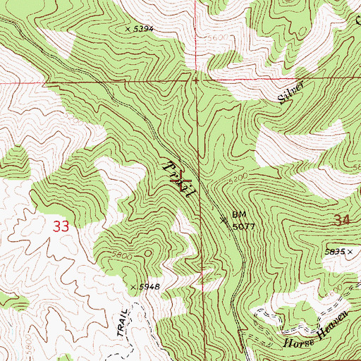 Topographic Map of Silver Creek, ID