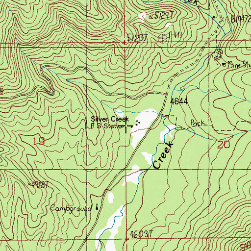 Topographic Map of Silver Creek Work Center, ID