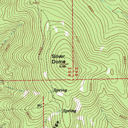 Topographic Map of Silver Dome, ID