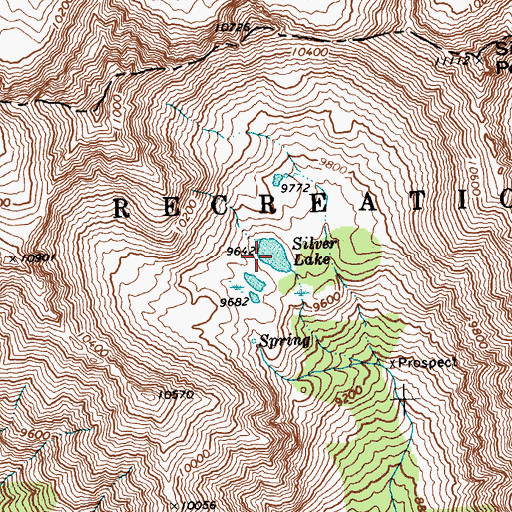 Topographic Map of Silver Lake, ID