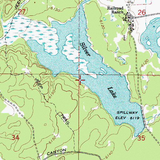 Topographic Map of Silver Lake, ID