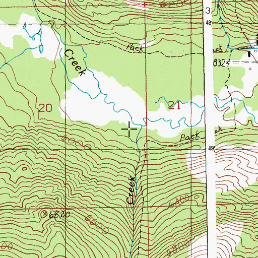 Topographic Map of Silver Moon Creek, ID
