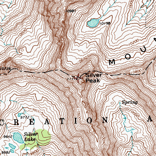 Topographic Map of Silver Peak, ID