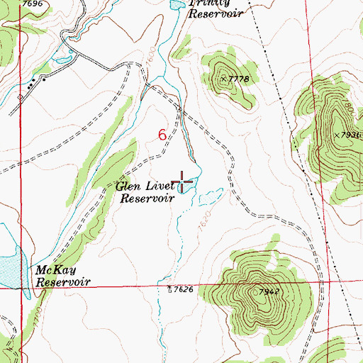 Topographic Map of Glen Livet Dam, AZ