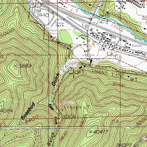 Topographic Map of Silver Summit Mine, ID