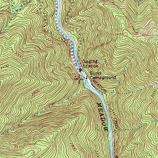 Topographic Map of Slims Campground, ID