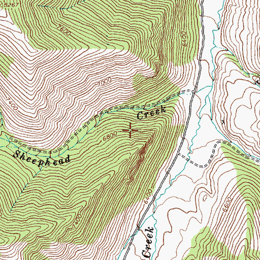 Topographic Map of Sink Creek, ID