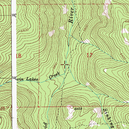 Topographic Map of Sinking Creek, ID