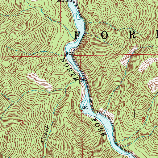 Topographic Map of Siwash Creek, ID