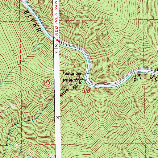 Topographic Map of Siwash Creek, ID