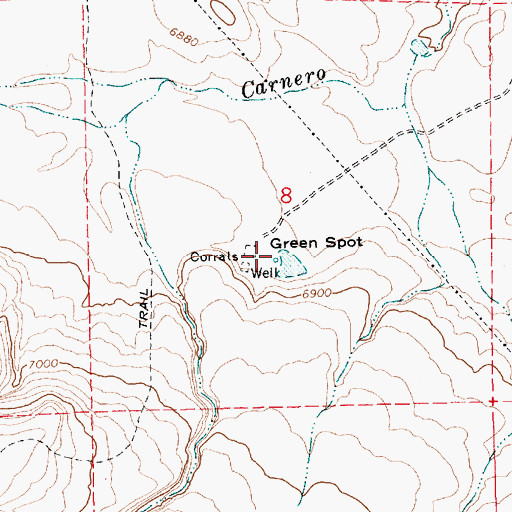 Topographic Map of Green Spot Well, AZ