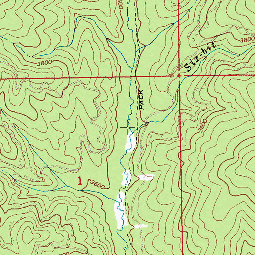 Topographic Map of Six-Bit Creek, ID