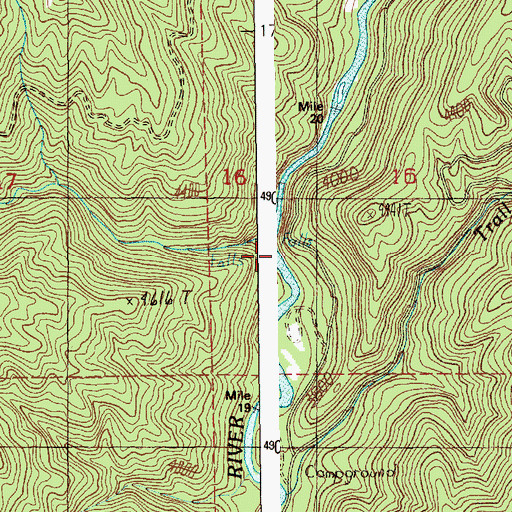 Topographic Map of Sixmile Creek, ID