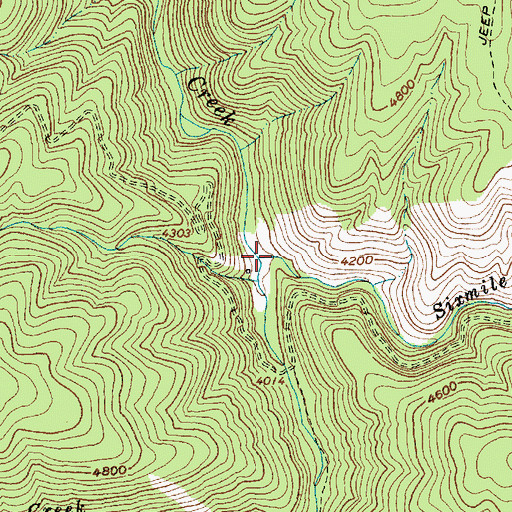 Topographic Map of Sixmile Creek, ID