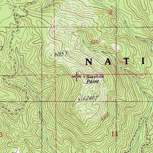 Topographic Map of Sixmile Point, ID