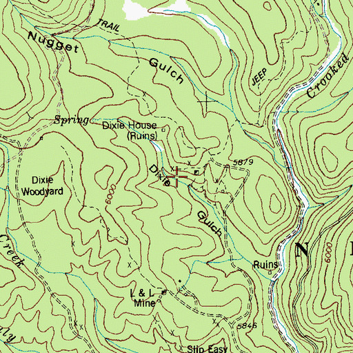 Topographic Map of Sixtyfour Mine, ID