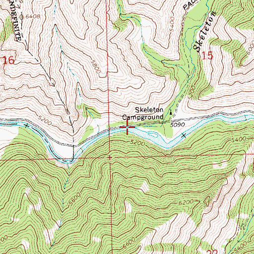 Topographic Map of Skeleton Creek, ID