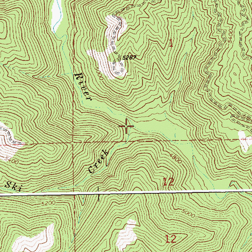 Topographic Map of Ski Creek, ID