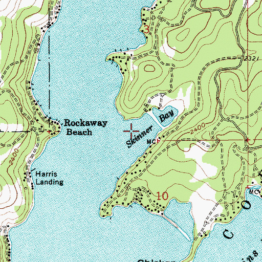 Topographic Map of Skinner Bay, ID