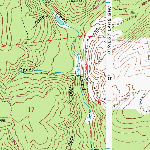 Topographic Map of Skip Creek, ID