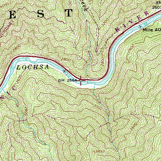 Topographic Map of Skookum Creek, ID