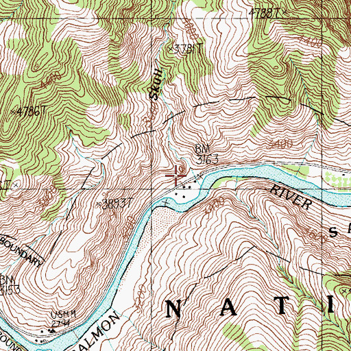 Topographic Map of Skull Gulch, ID