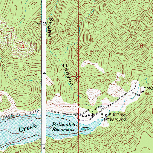 Topographic Map of Skunk Canyon, ID