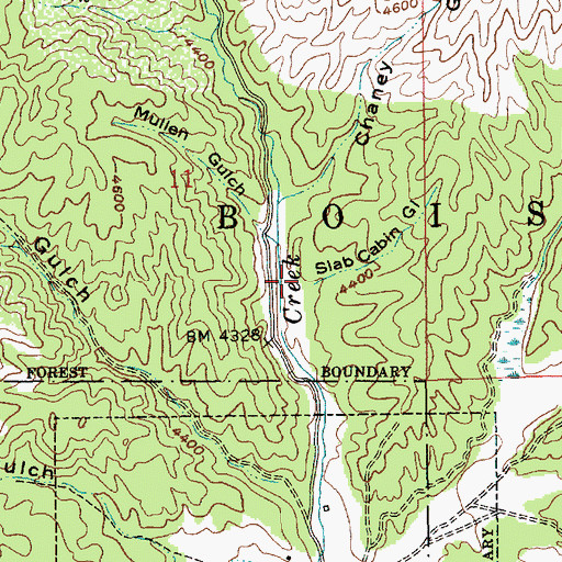 Topographic Map of Slab Cabin Gulch, ID