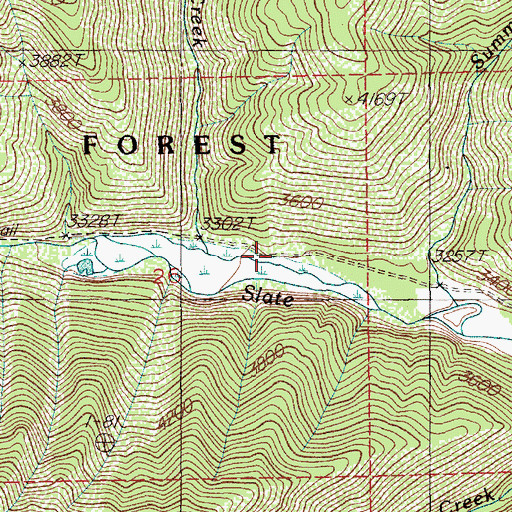 Topographic Map of Slate Creek Cabin, ID