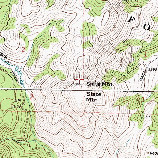Topographic Map of Slate Mountain, ID