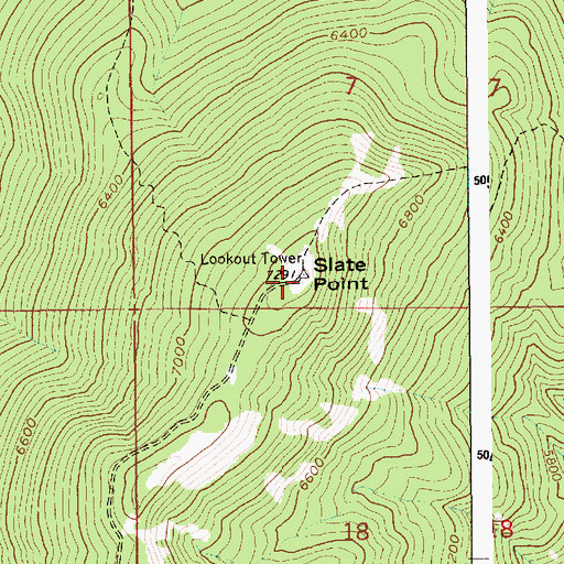 Topographic Map of Slate Point, ID