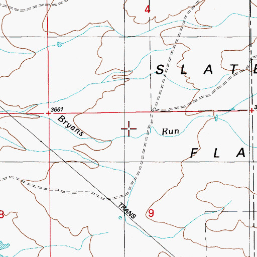 Topographic Map of Slaters Flat, ID