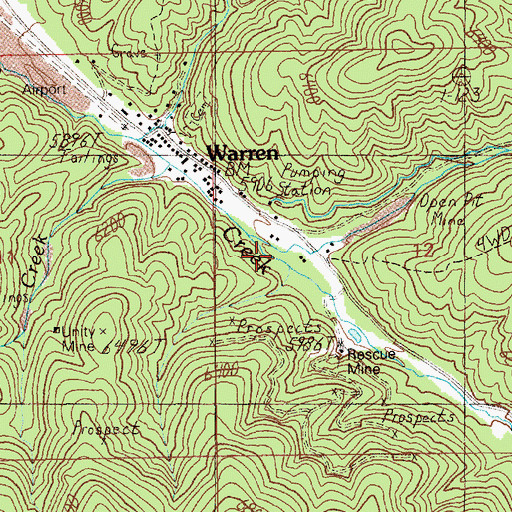 Topographic Map of Slaughter Creek, ID