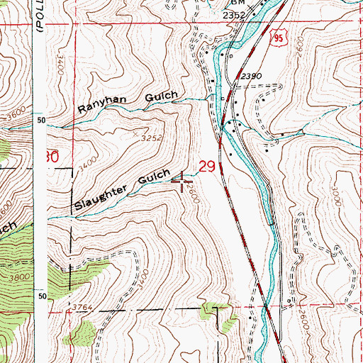 Topographic Map of Slaughter Gulch, ID