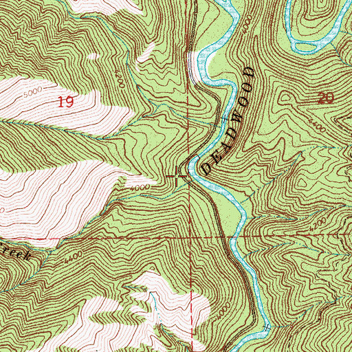 Topographic Map of Slaughterhouse Creek, ID