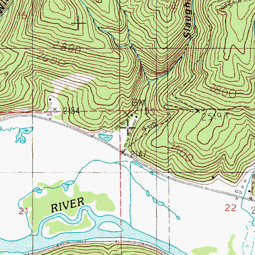 Topographic Map of Slaughterhouse Draw, ID