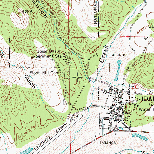 Topographic Map of Slaughterhouse Gulch, ID