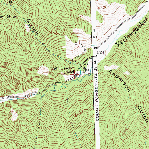 Topographic Map of Slaughterhouse Gulch, ID