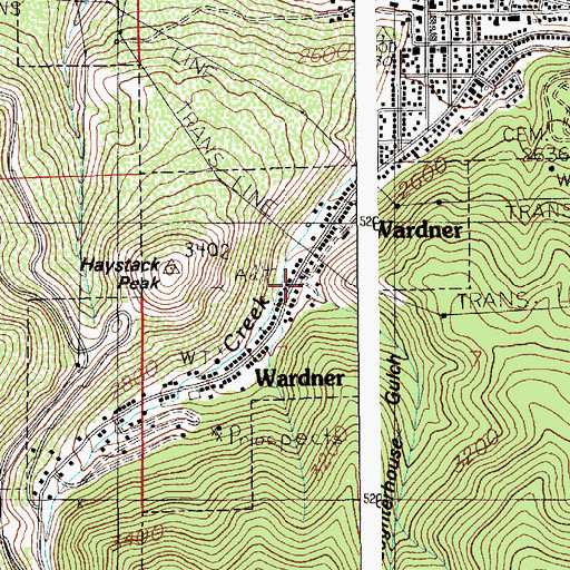 Topographic Map of Slaughterhouse Gulch, ID
