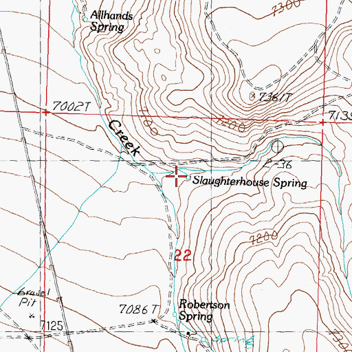 Topographic Map of Slaughterhouse Spring, ID