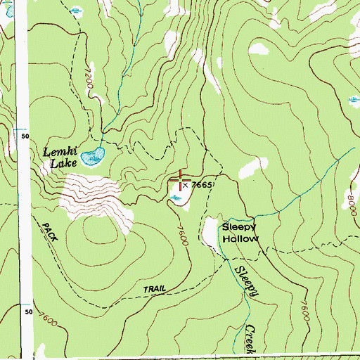 Topographic Map of Sleepy Hollow, ID