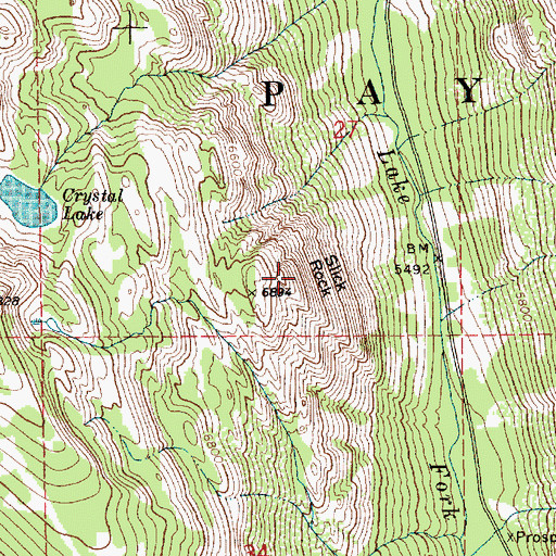 Topographic Map of Slick Rock, ID
