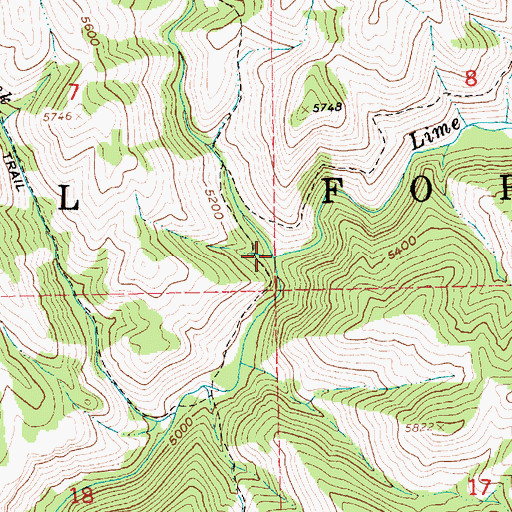 Topographic Map of Slickear Creek, ID