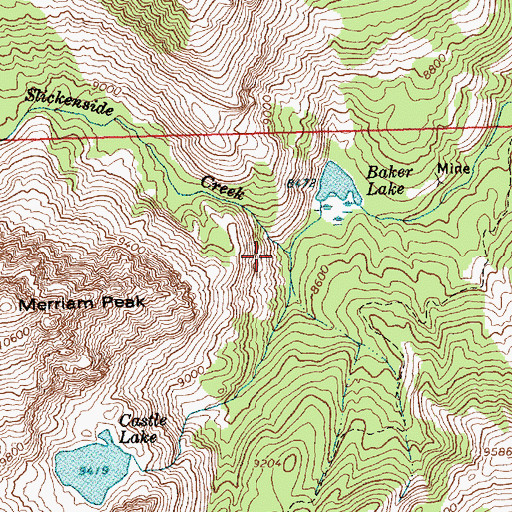 Topographic Map of Slickenside Creek, ID