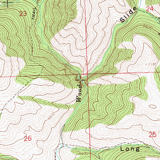 Topographic Map of Slide Canyon, ID