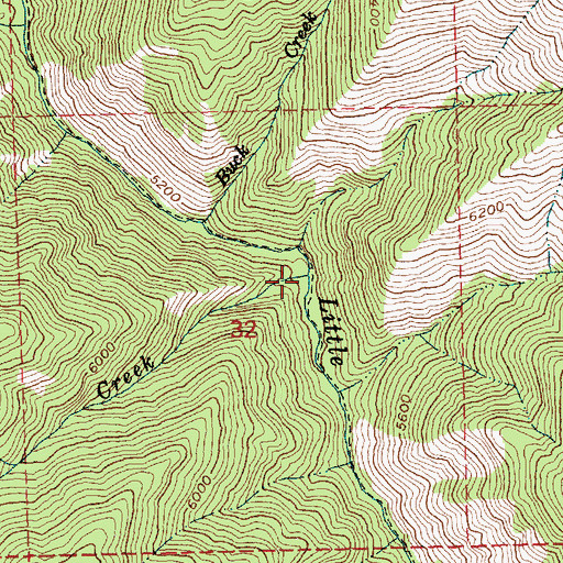 Topographic Map of Slide Creek, ID