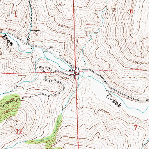 Topographic Map of Slide Creek, ID