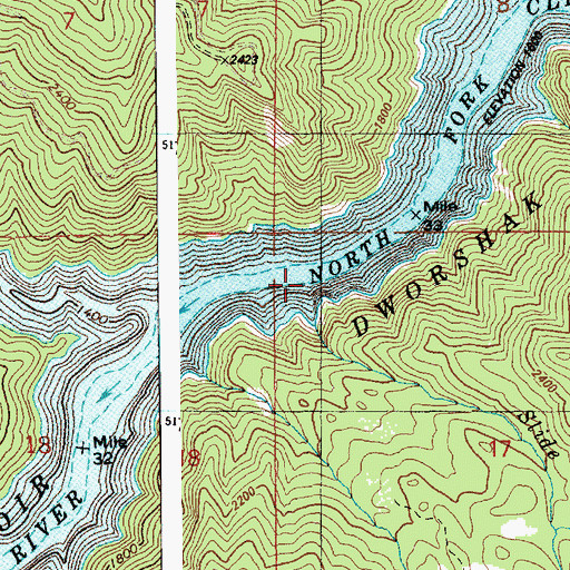 Topographic Map of Slide Creek, ID